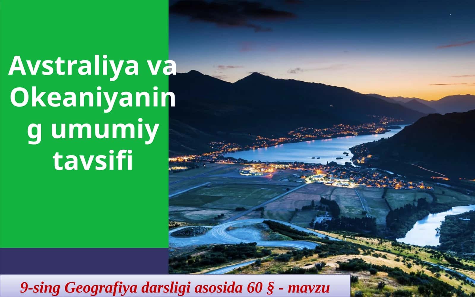 Avstraliyava Okeaniyaning umumiy tavsifi