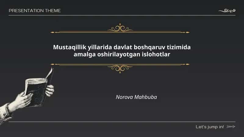 Mustaqillik yillarida davlat boshqaruv tizimida amalga oshirilayotgan islohotlar