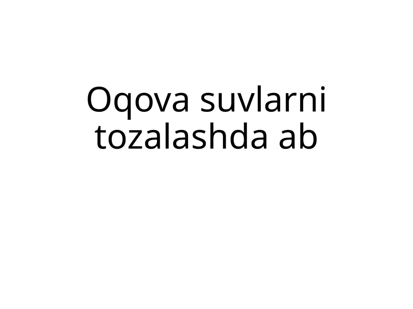 Oqova suvni tozalash