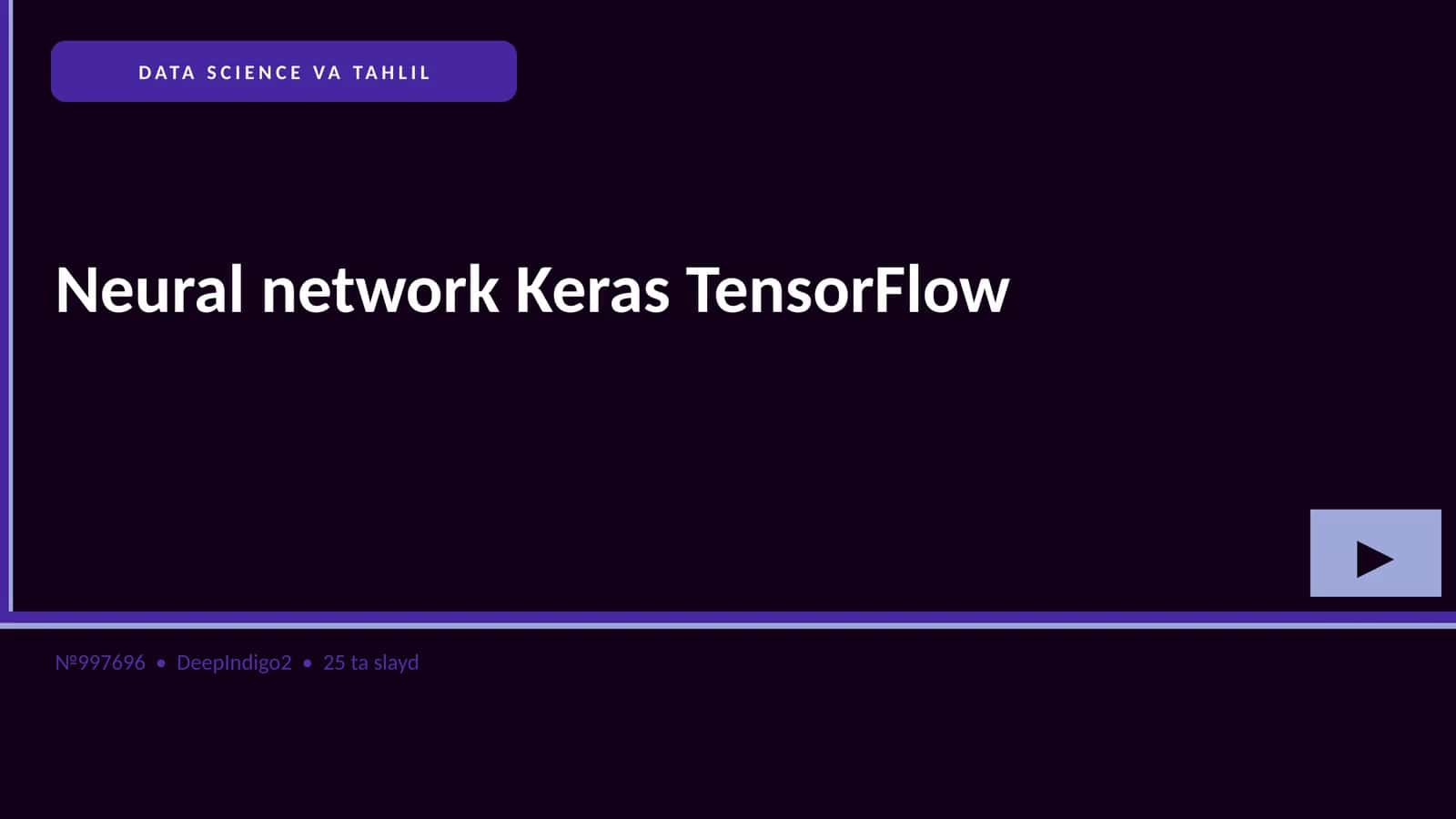 Neural network Keras TensorFlow