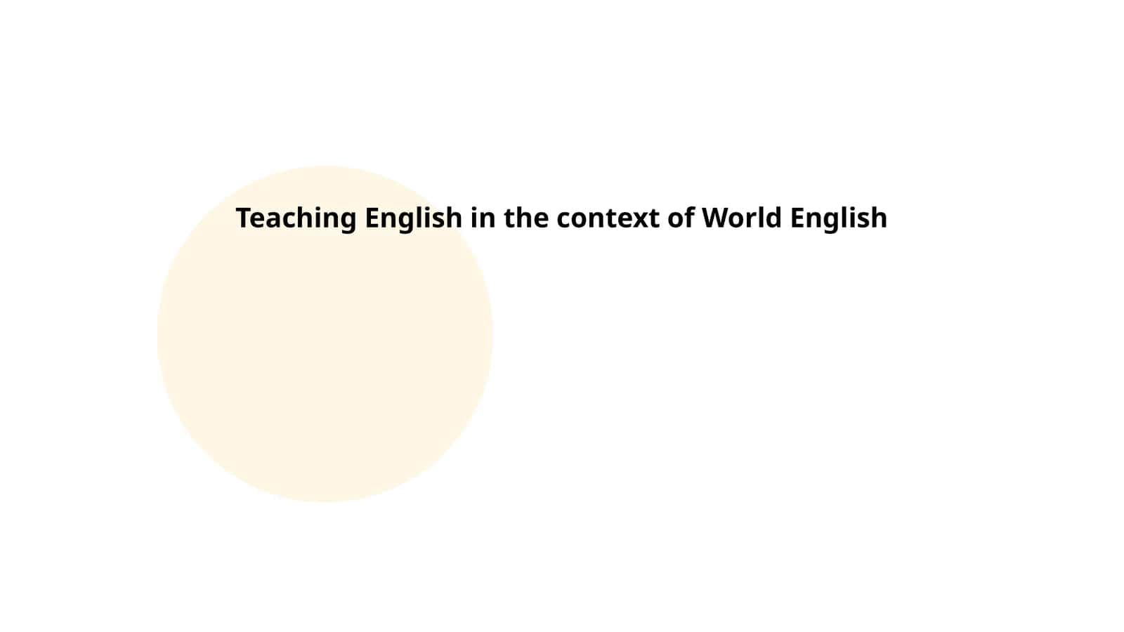 Teaching English in the context of World English