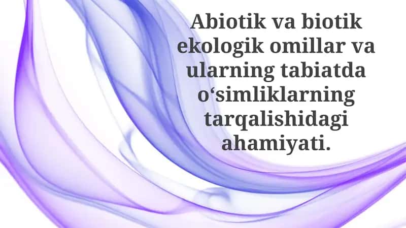 O'simliklar Tarqalishi