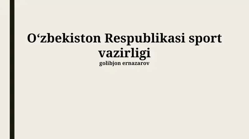 O'zbekiston Respublikasi Sport vazirligi
