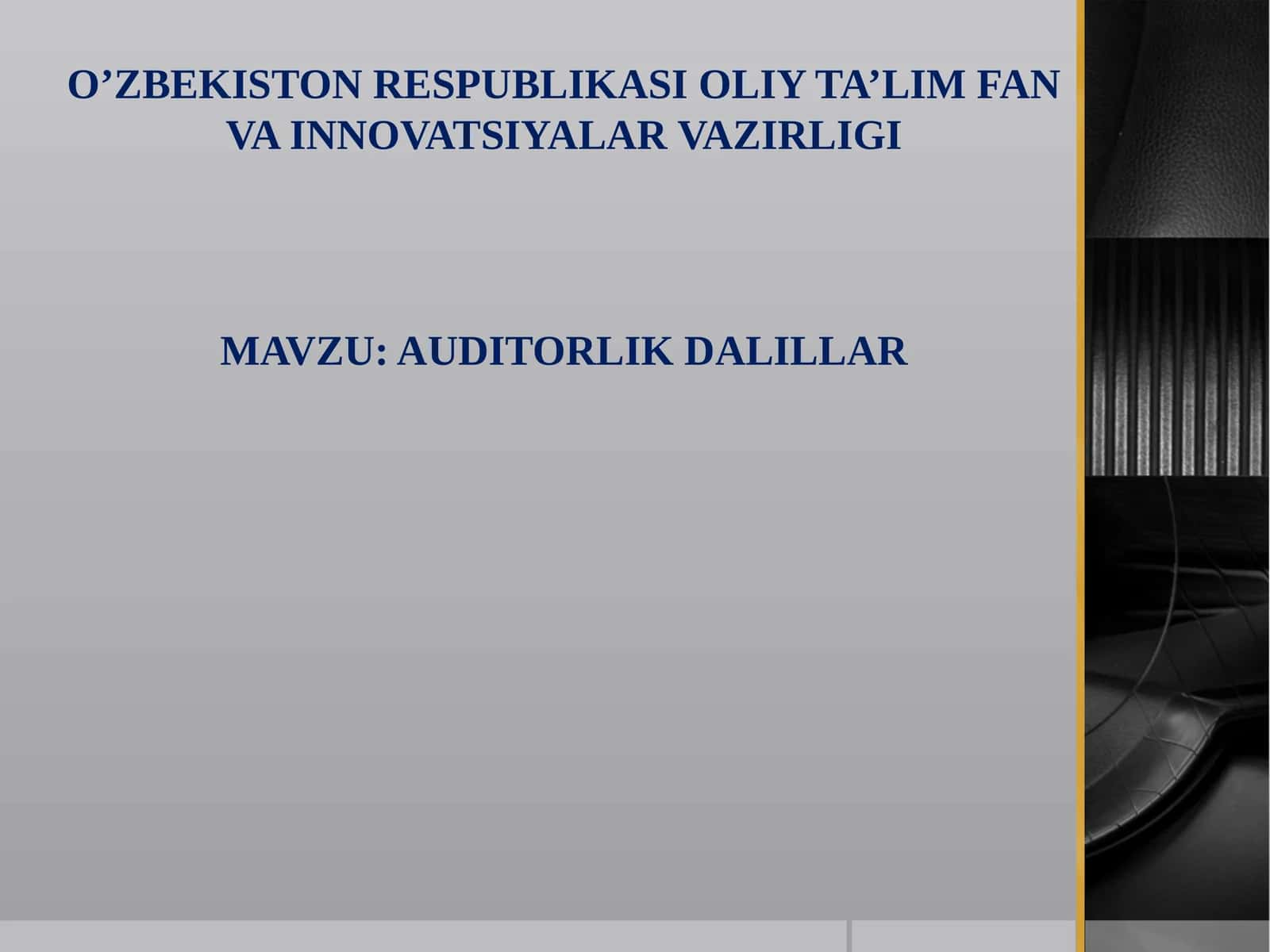 AUDITORLIK DALILLAR