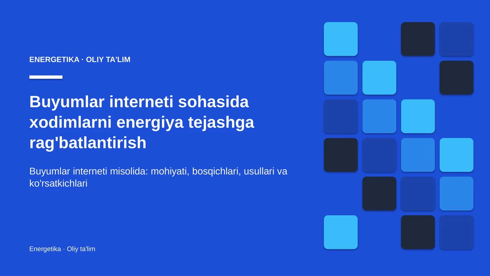 Xodimlarni energiya tejashga rag'batlantirish: mohiyati