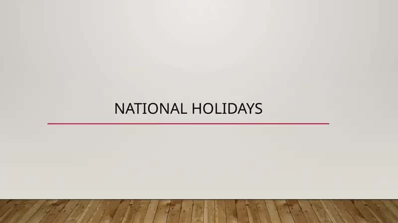 National holidays