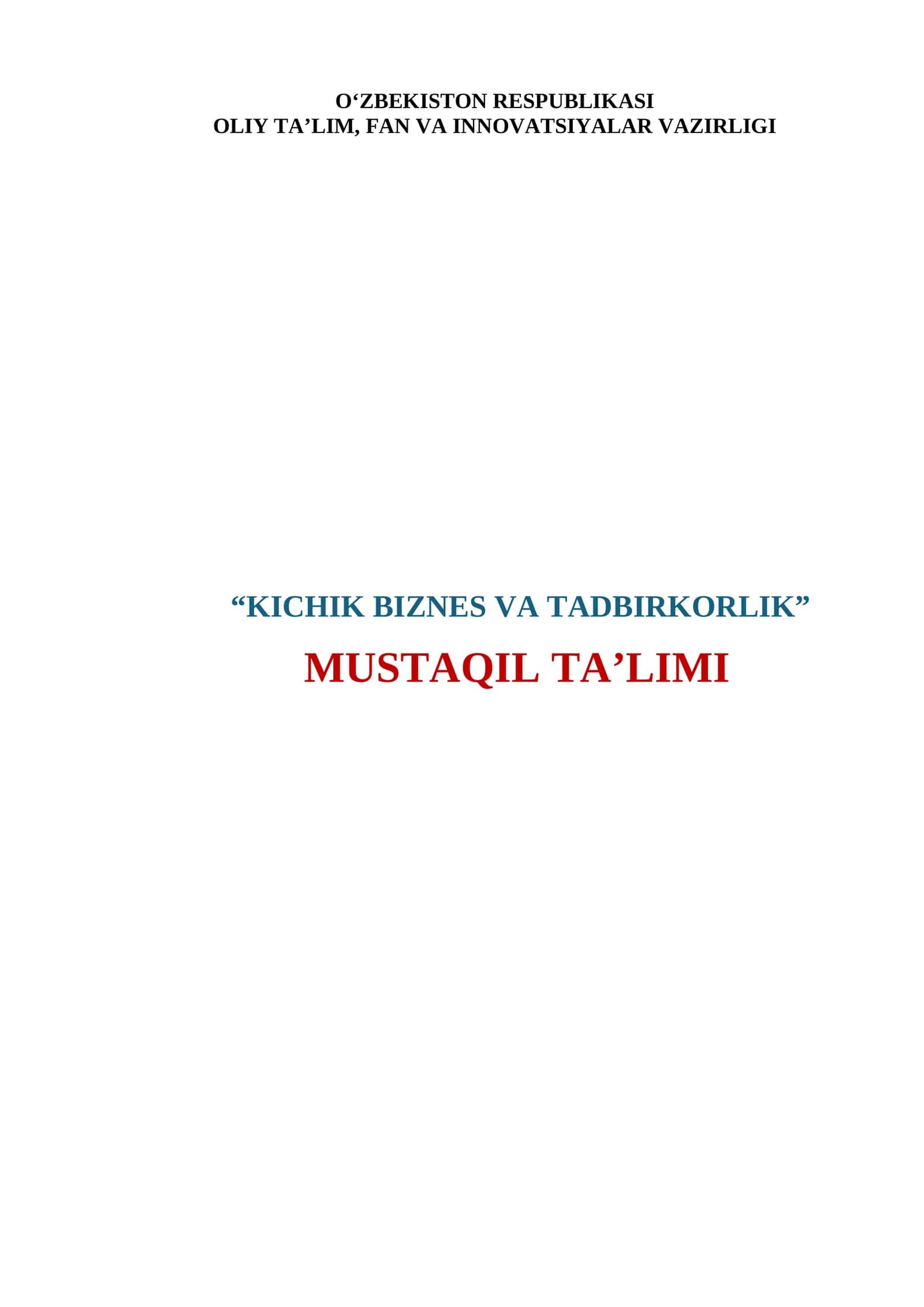 Kichik biznes faoliyatining tashkiliy-huquqiy shakllari