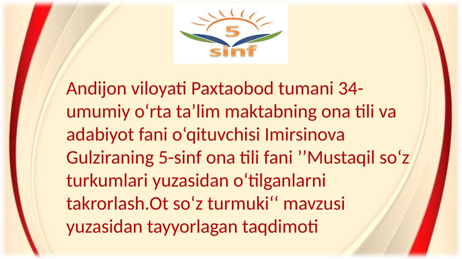 Mustaqil so‘z turkumlari