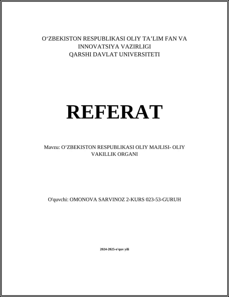 Oliy Majlis Organlari