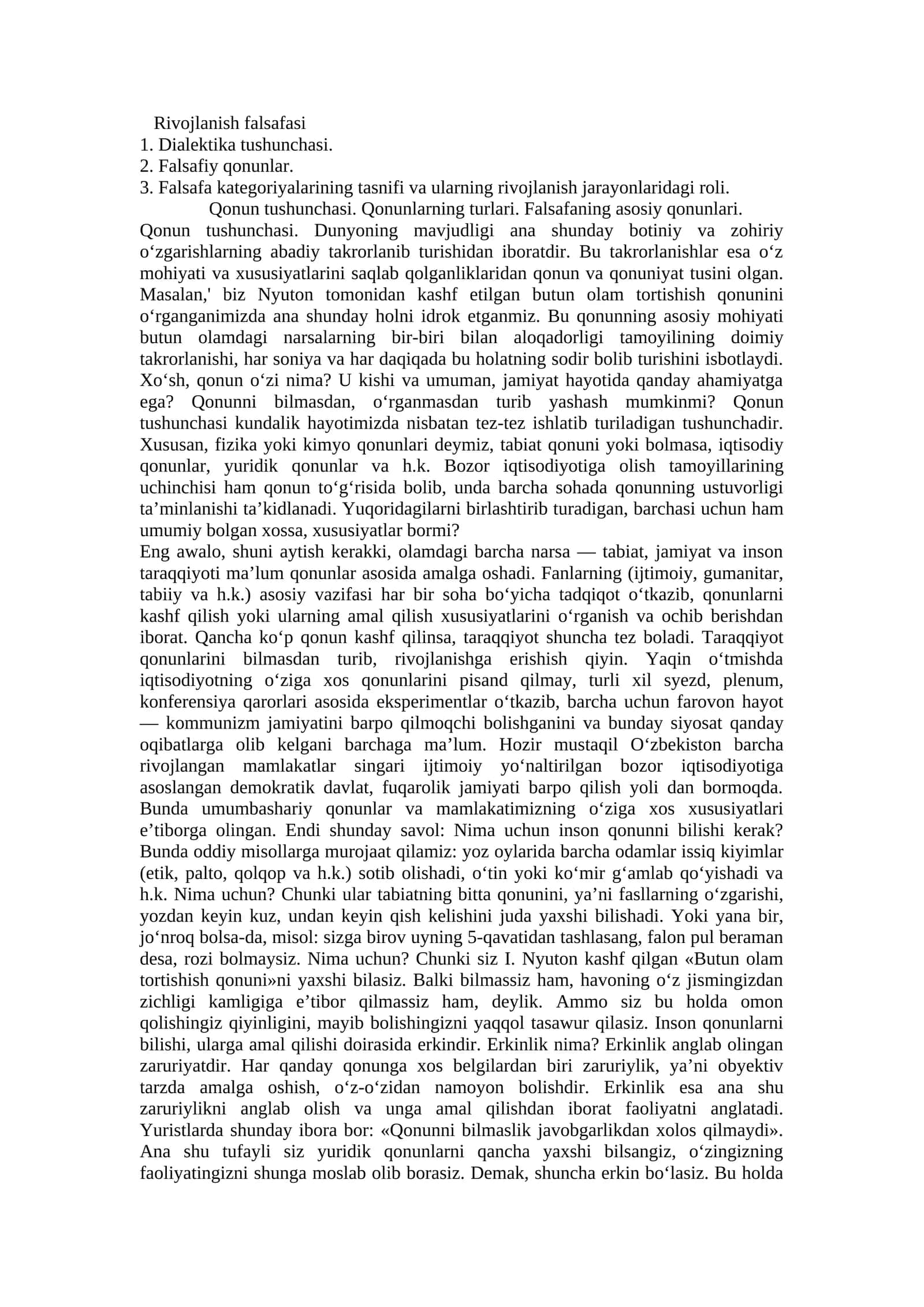 Rivojlanish falsafasi