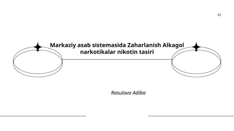 Markaziy asab sistemasida Zaharlanish Alkagol narkotikalar nikotin tasiri