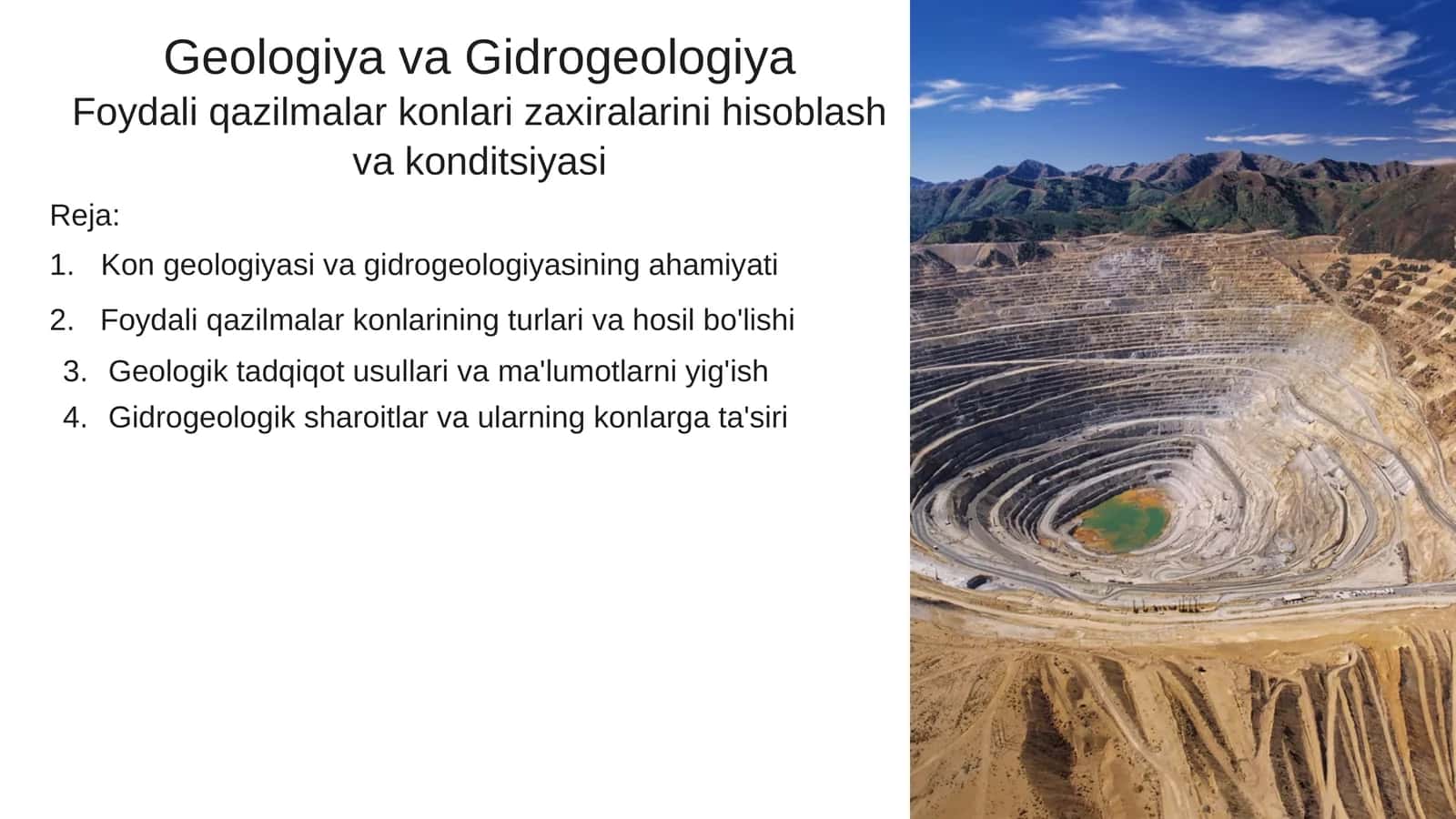 Geologiya va Gidrogeologiya