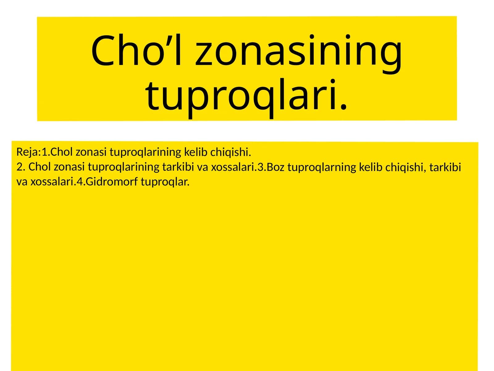 Chol zonasining tuproqlari