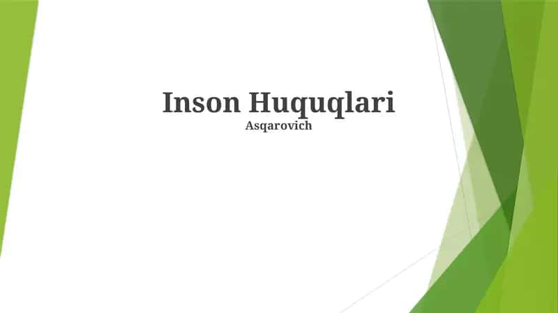 Inson Huquqlari