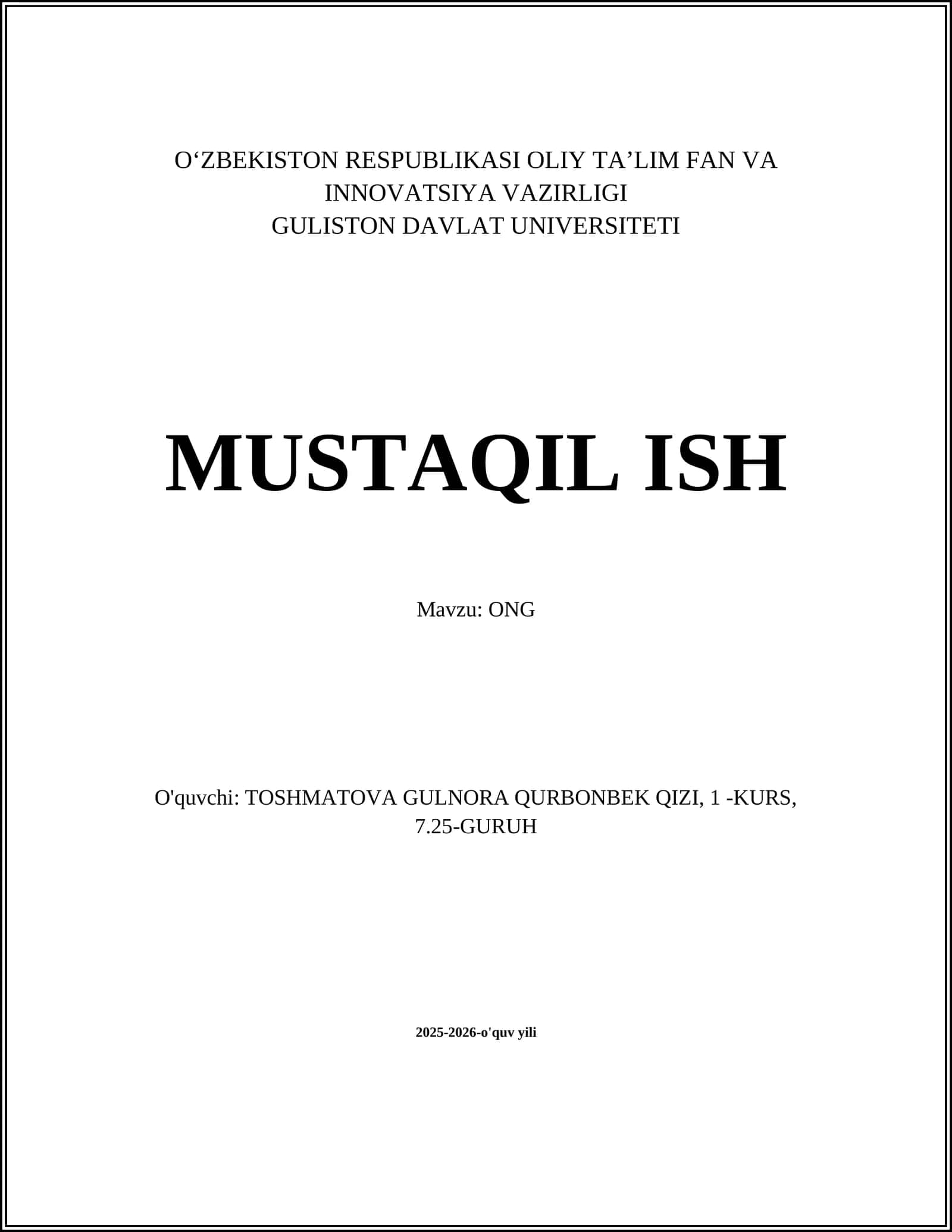 ONGning jamiyatdagi roli
