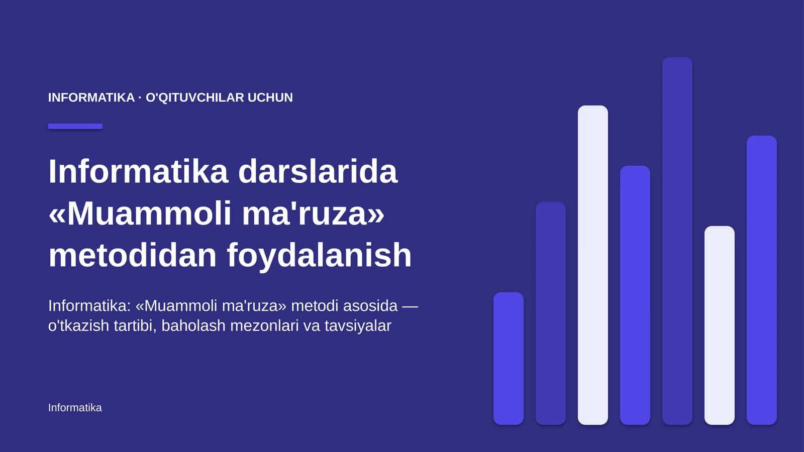 informatika darslarida muammoli ma'ruza metodidan foydalanish 1046