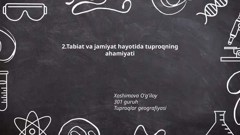 Tuproqning hosildorlikka ta'siri