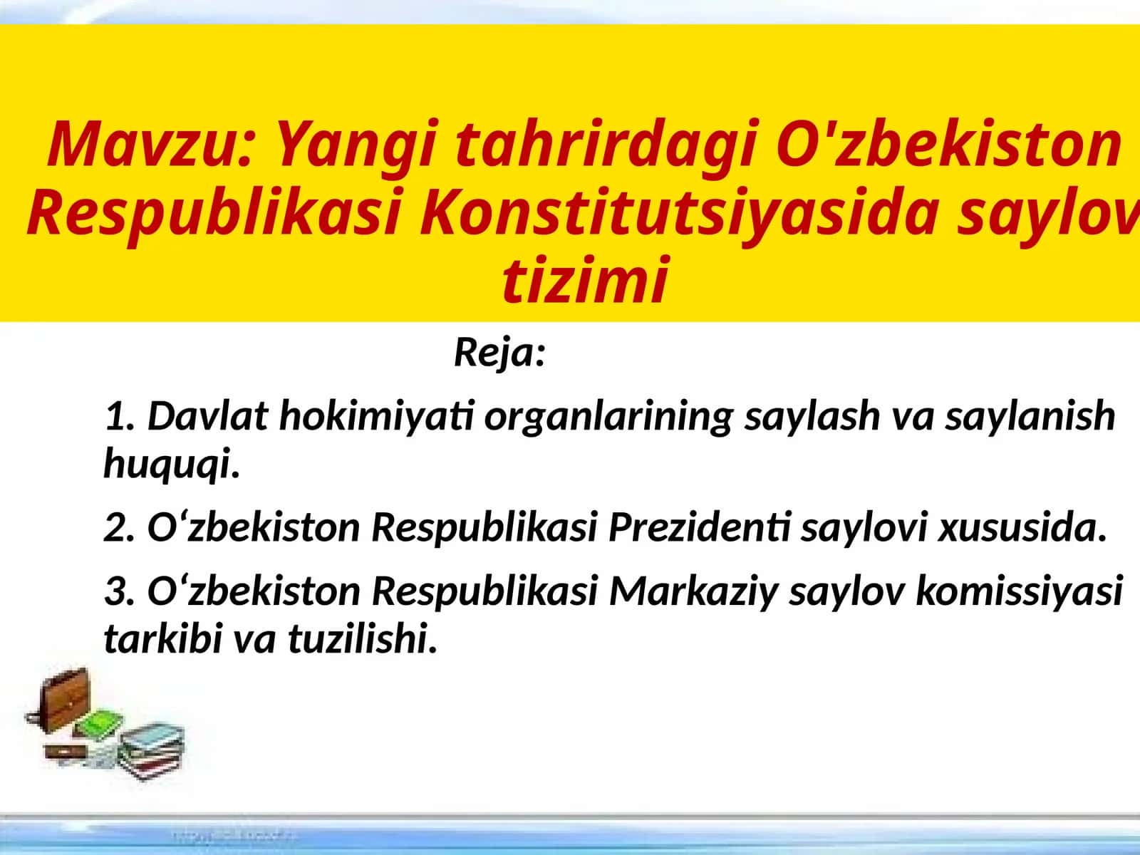 Yangi tahrirdagi O'zbekiston Respublikasi Konstitutsiyasida saylov tizimi