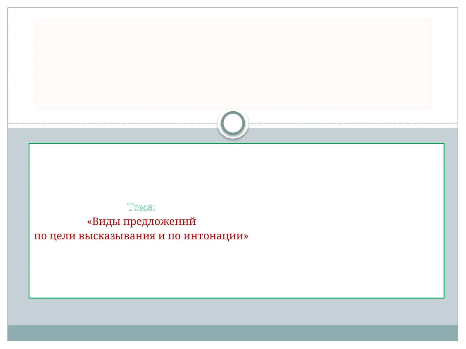 Виды предложений по цели высказывания и по интонации