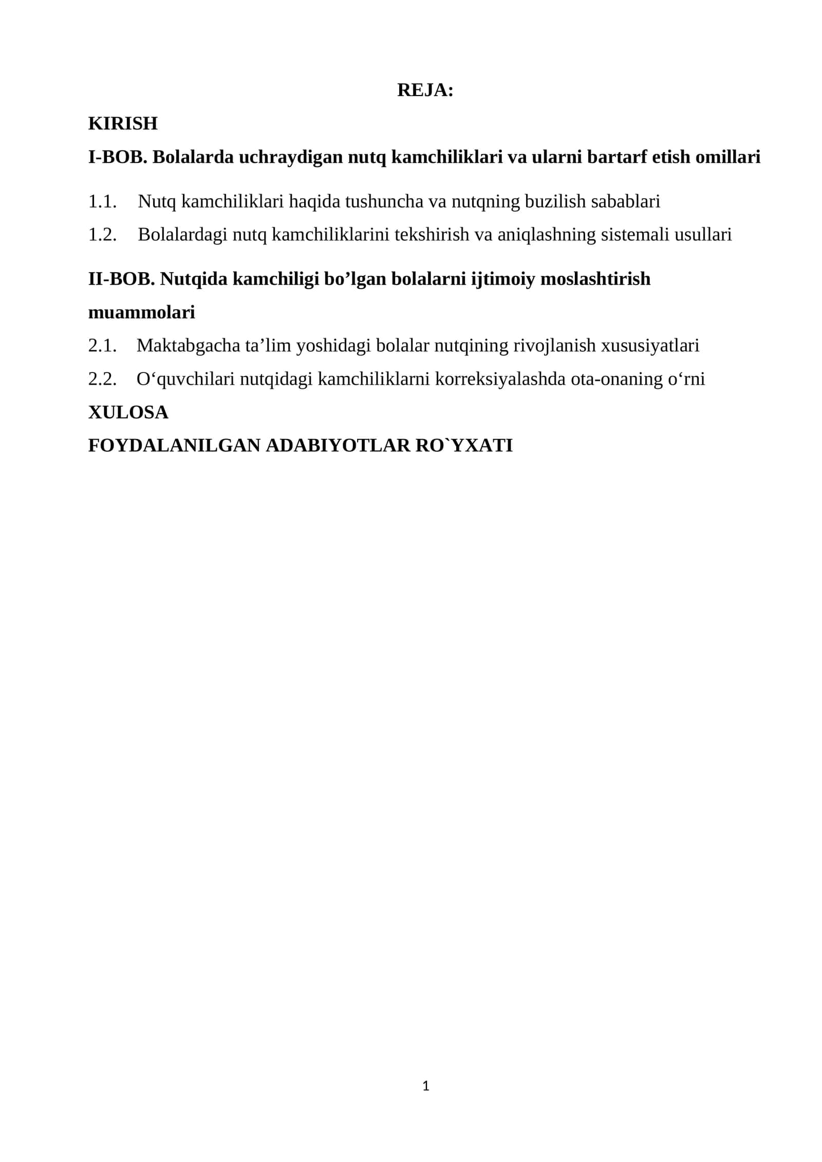 Bolalarda uchraydigan nutq kamchiliklari va ularni bartarf etish omillari