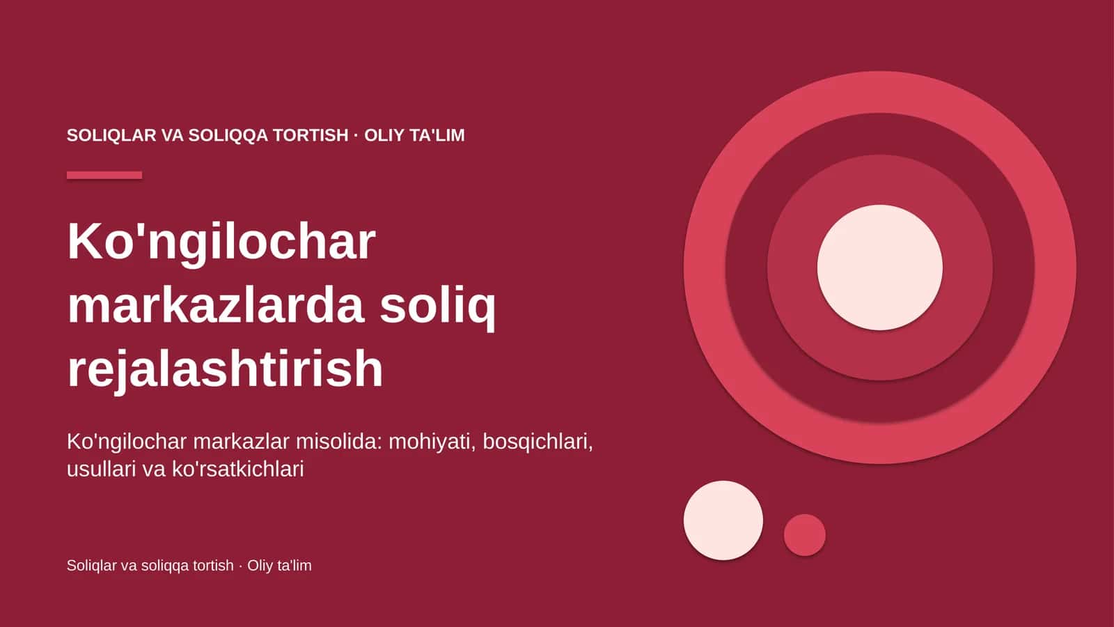 Ko'ngilochar markazlarda soliq rejalashtirish