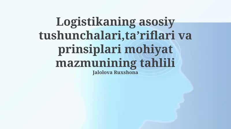 Logistika asoslari