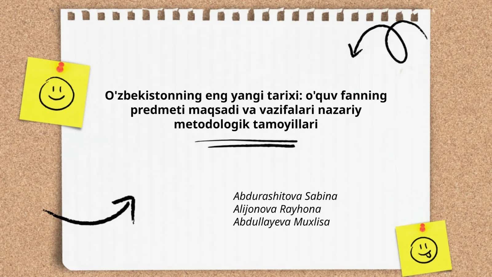O'zbekistonning eng yangi tarixi: o'quv fanning predmeti maqsadi va vazifalari nazariy metodologik tamoyillari