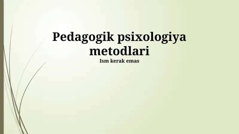 Pedagogik psixologiya metodlari