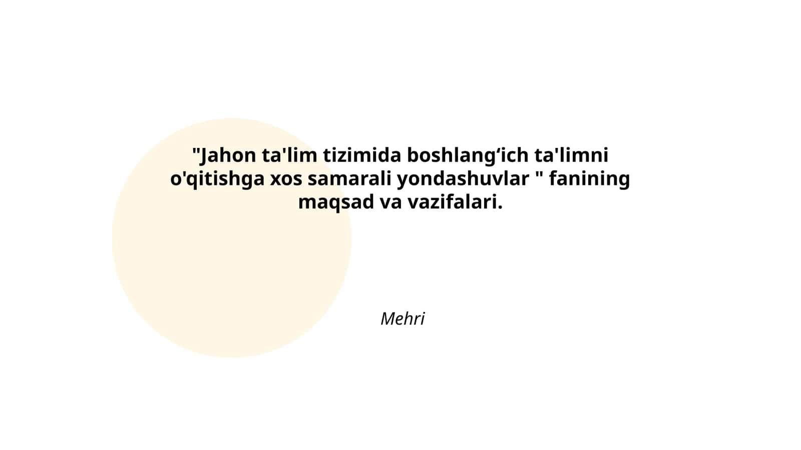 Jahon ta'lim tizimida boshlangʻich ta'limni o'qitishga xos samarali yondashuvlar