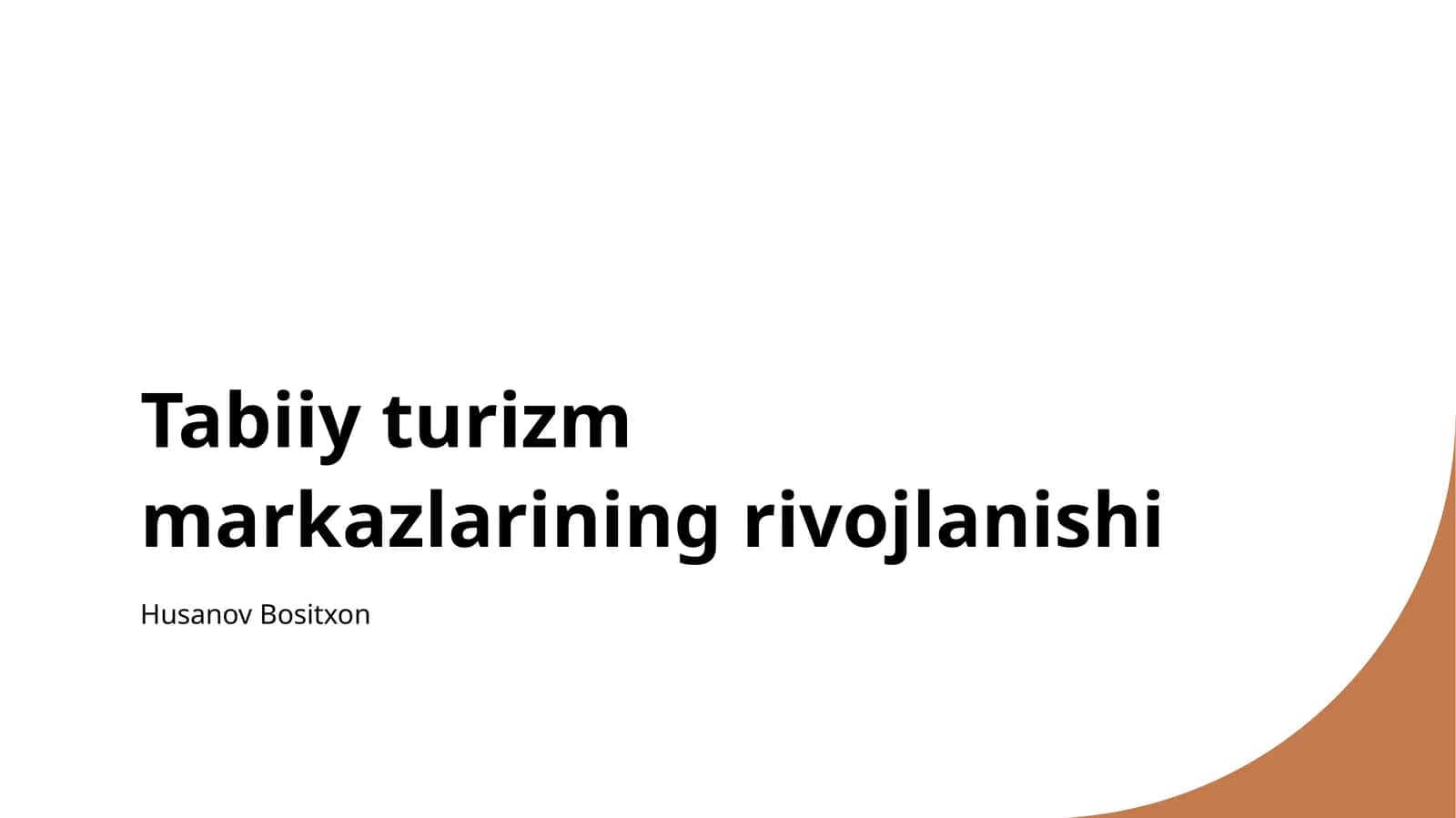 Tabiiy turizm markazlarining rivojlanishi