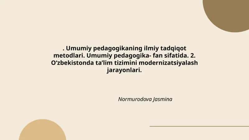 Umumiy pedagogikaning ilmiy tadqiqot metodlari