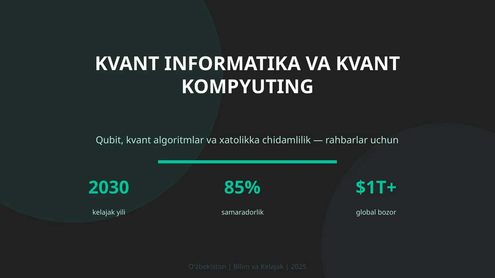 KVANT INFORMATIKA VA KVANT KOMPYUTING