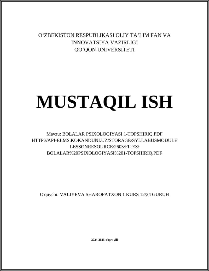 BOLALAR PSIXOLOGIYASI 1-TOPSHIRIQ.PDF