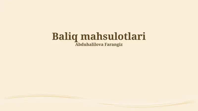 Dengiz mahsulotlari