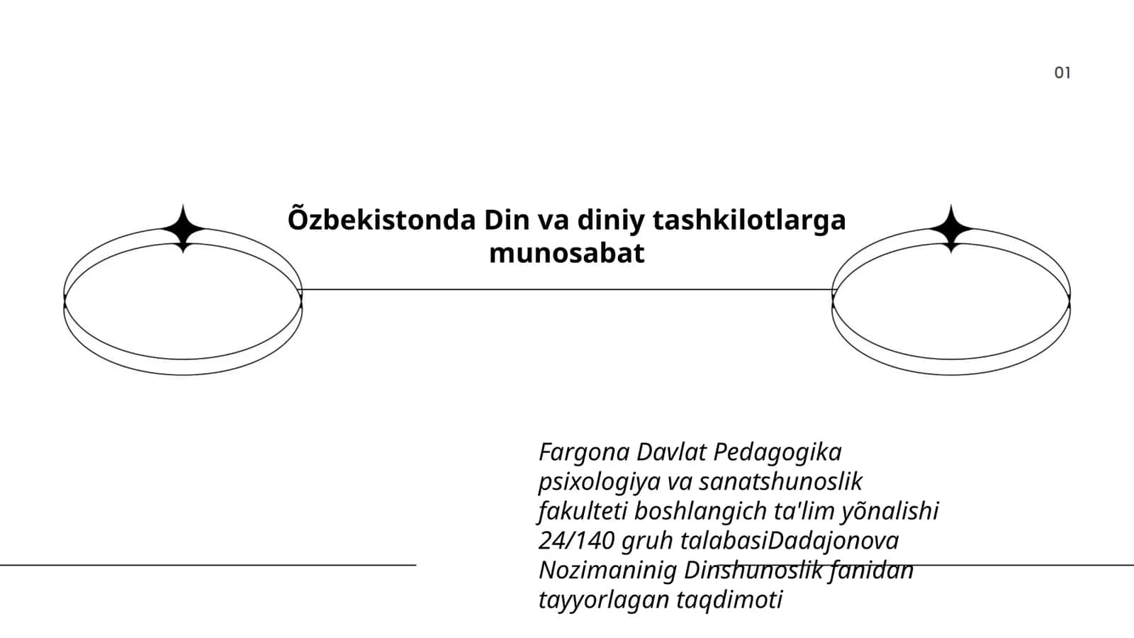 Dadajonova Nozimaninig Dinshunoslik taqdimoti