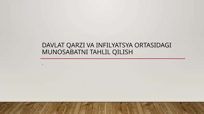 Davlat qarzi infilyatsiyani qanday ta'sir qiladi