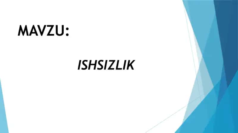 ishsizlik prezentatsiya