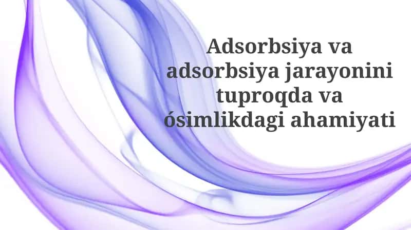Adsorbsiya mexanizmlari