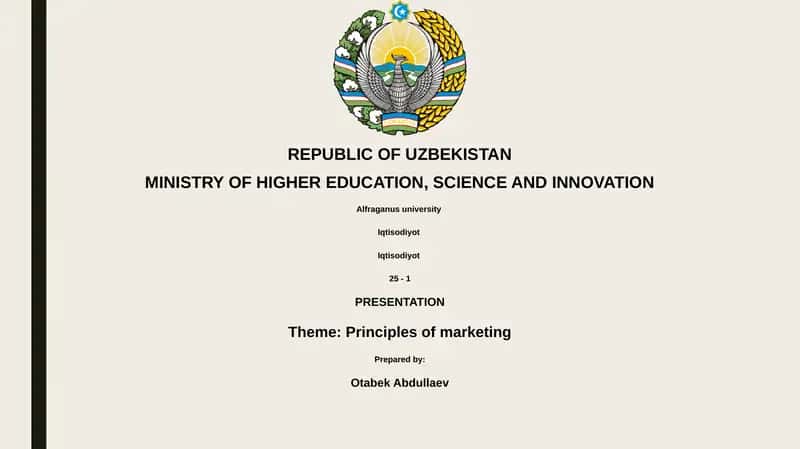 Principles of marketing