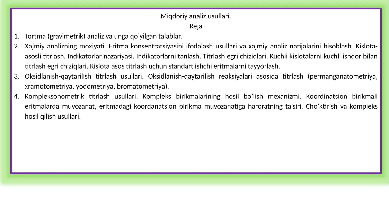 Miqdoriy analiz usullari
