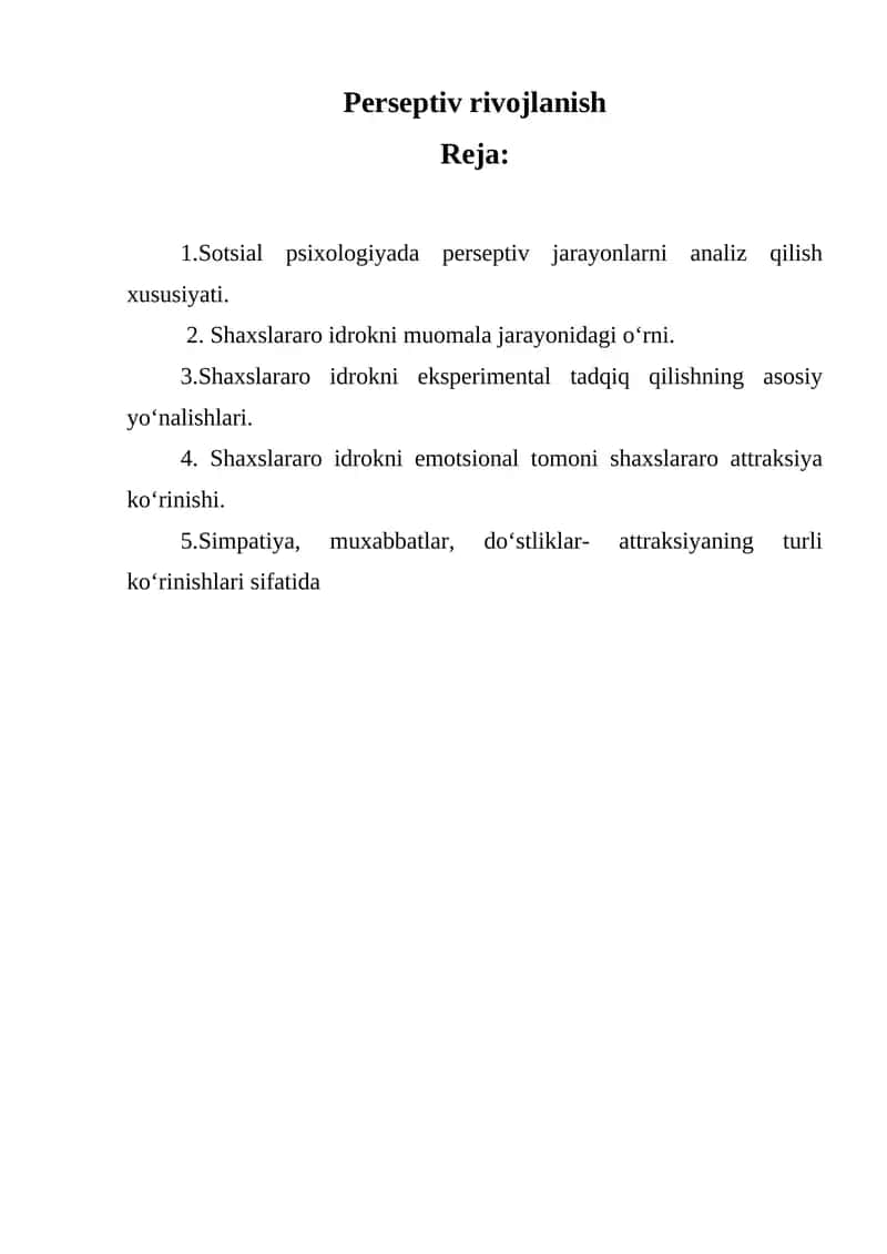 Perseptiv rivojlanish