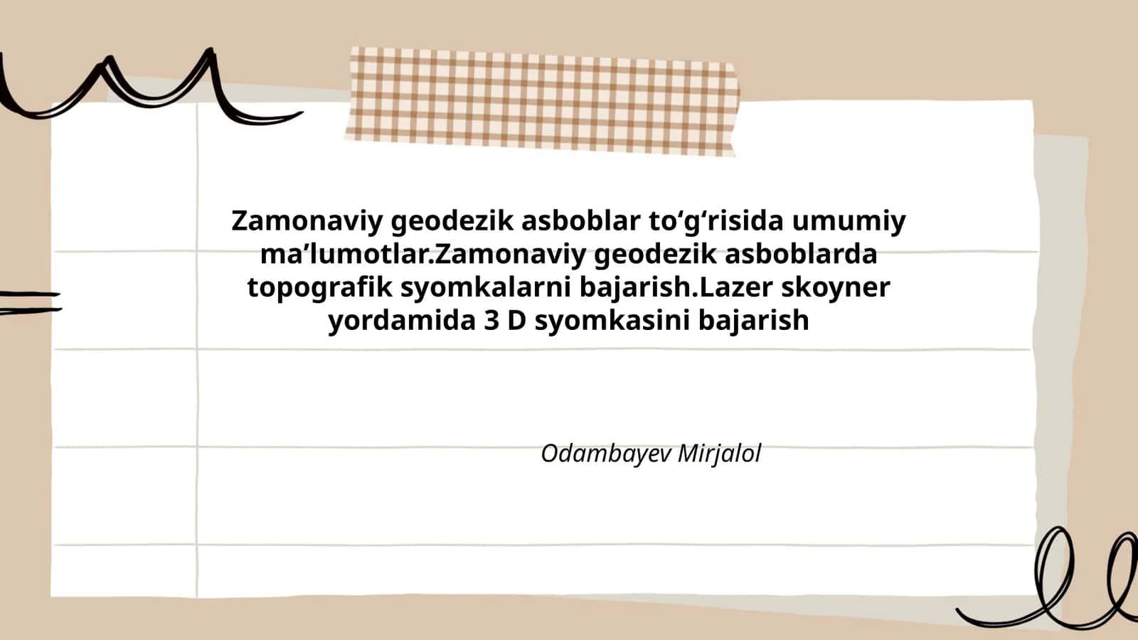 Zamonaviy geodezik asboblar