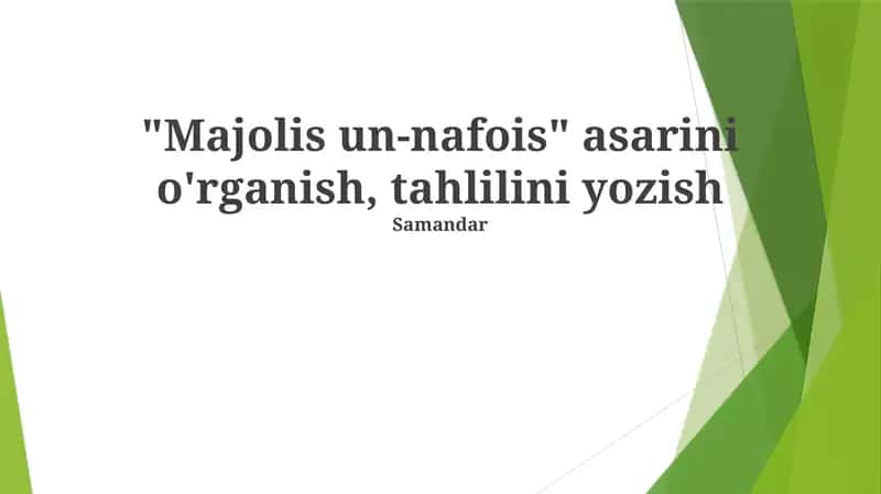 Majolis un-Nafoisga kirish