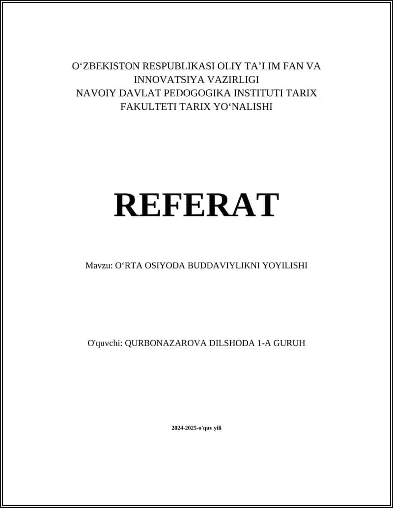 Buddizmning Hindistondan Oʻrta Osiyoga kirib kelishi
