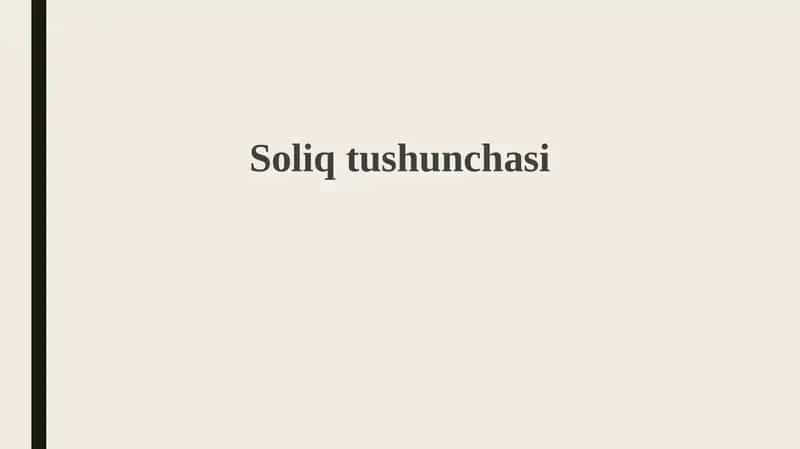 Soliqtushunchasi