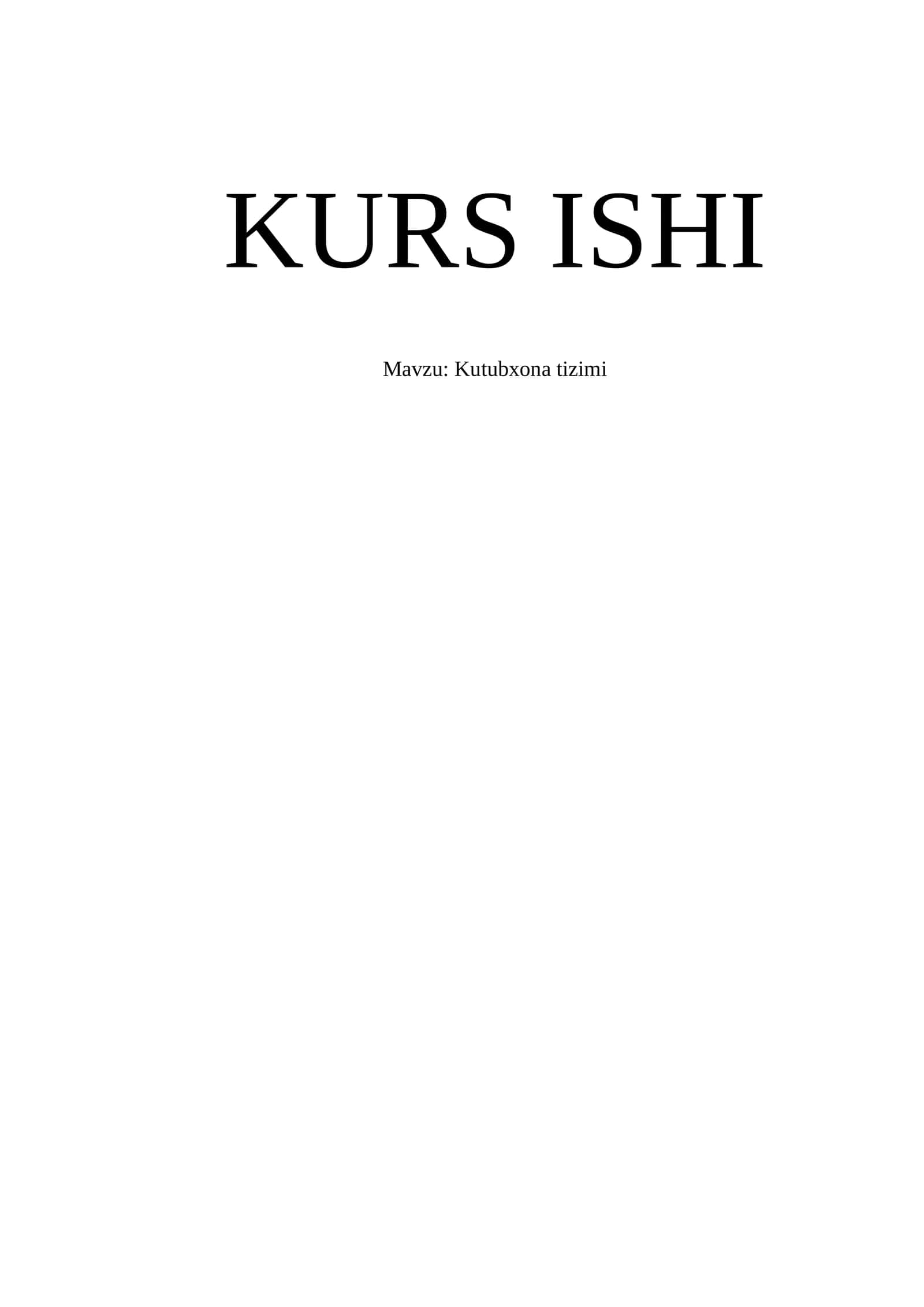 Kutubxona tizimi