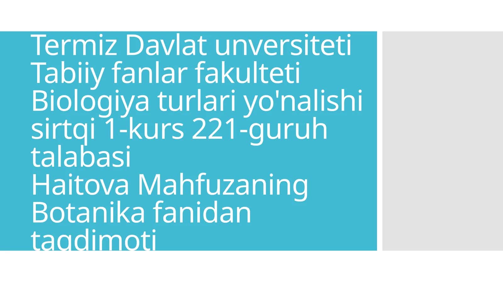 Botanika fanidan taqdimoti