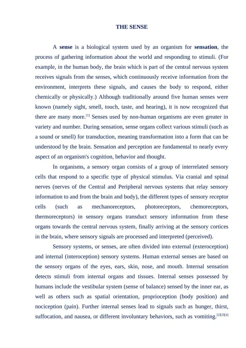 Biology of the Senses