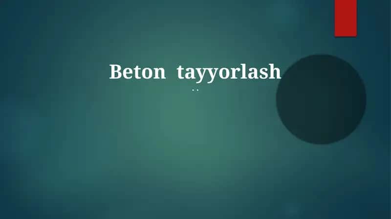Beton tayyorlash