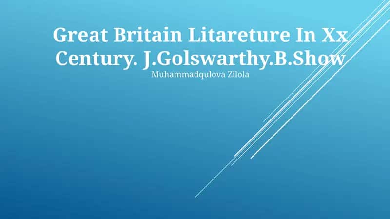 Great Britain Literature In Xx Century